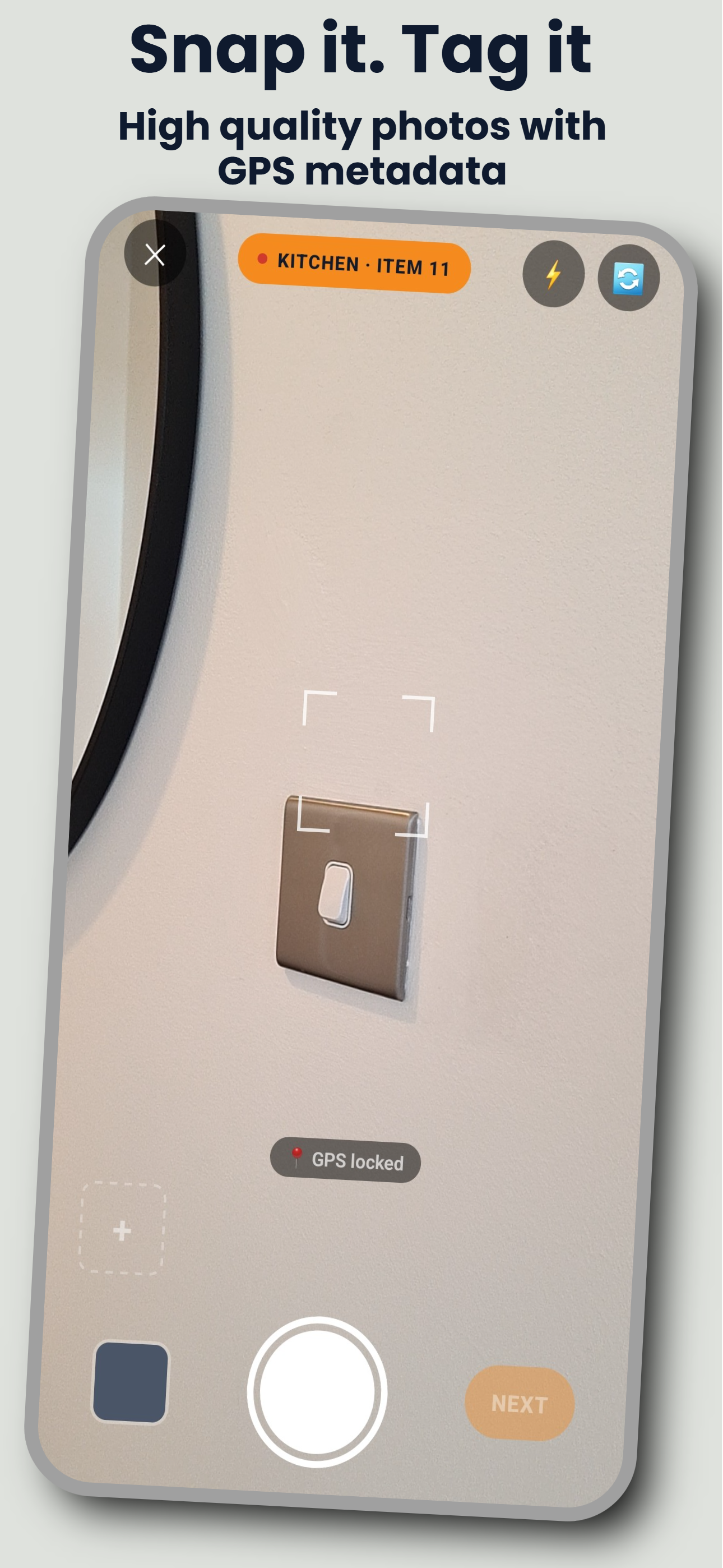 SnagBook camera with GPS tagging
